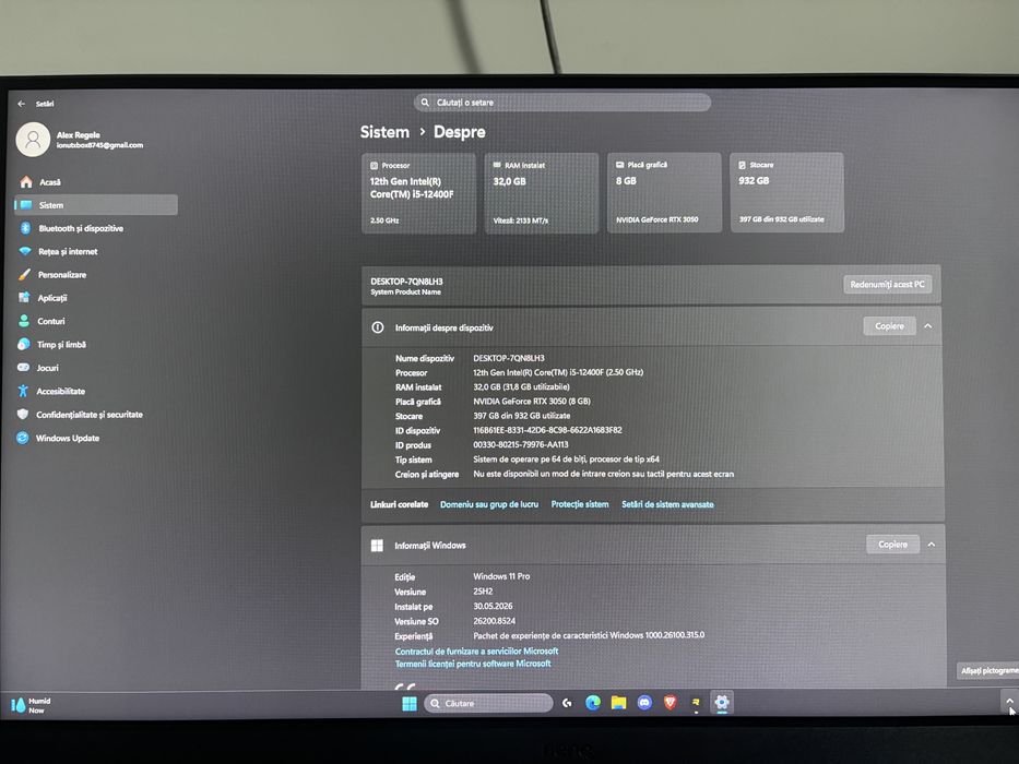 Se vinde pc de gaming si monitor