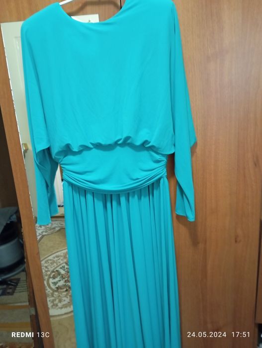Rochie elegantă turcoaz mar L