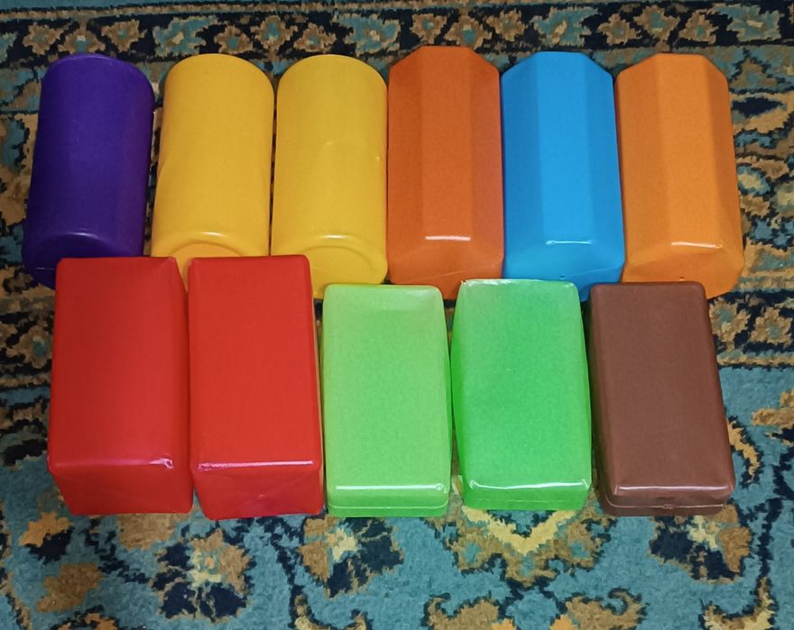 Цветные большие блоки кубики, развивающие, игровые для детей.  11шт