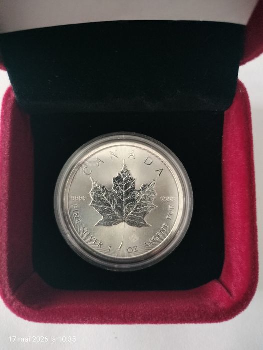 Monedă Argint Pur 1 oz (31.1g) - Canada Maple Leaf 2017 (În Capsulă)