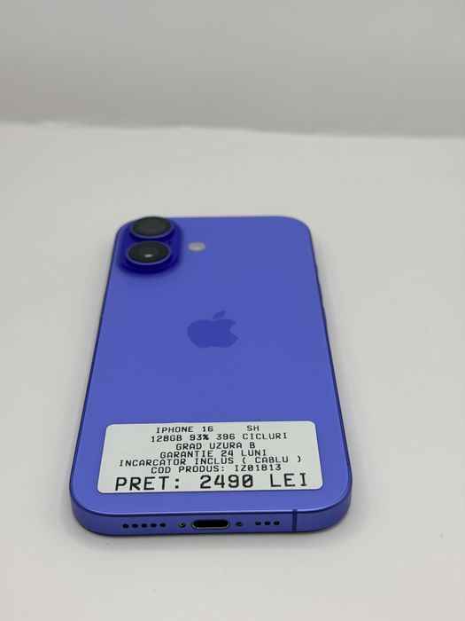 Iphone 16 128GB 93% Garantie Rate BuyBack - zonemag.ro