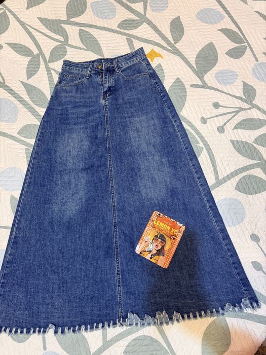 Джинсовая юбка длина макси