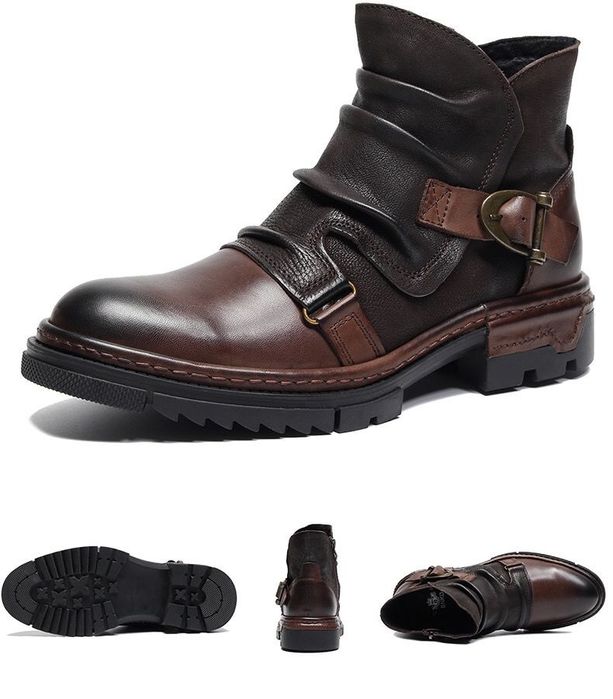 Ботинки зимние  мужские кожаные