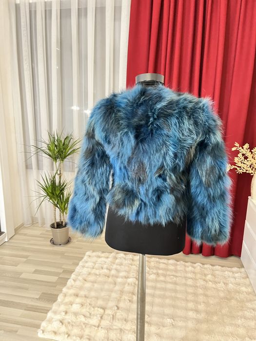 Haina noua scurta din blana naturala de vulpe xs