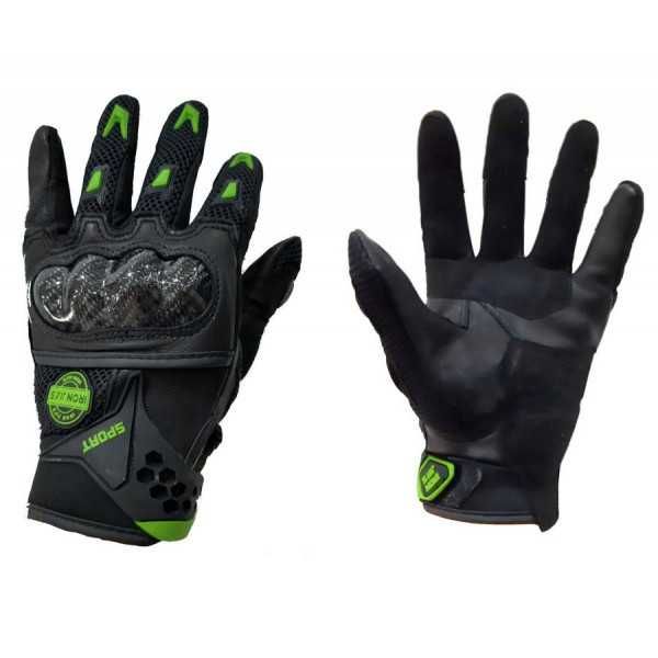 Ръкавици за мотор,ТЕКСТИЛ И КАРБОН, Зелен, L РАЗМЕР - 3900