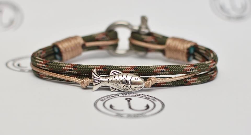 Mens Leather Fishing Bracelet 