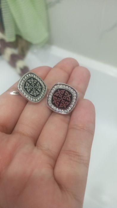 Серьги серебро Күміс сырға Балауса