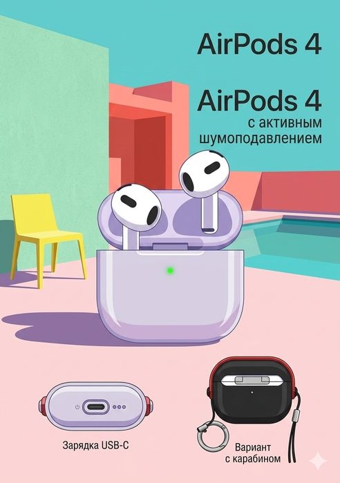 Продам airpods 4 anc в отличном состоянии