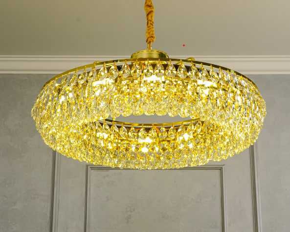 Lyustra kristall,oq va tilla rang,2 xil shaklda zal,ofis uchun qandil.