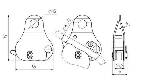 Зажим капля стальная