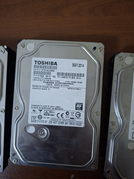 Жёсткие  диски, 500 гб