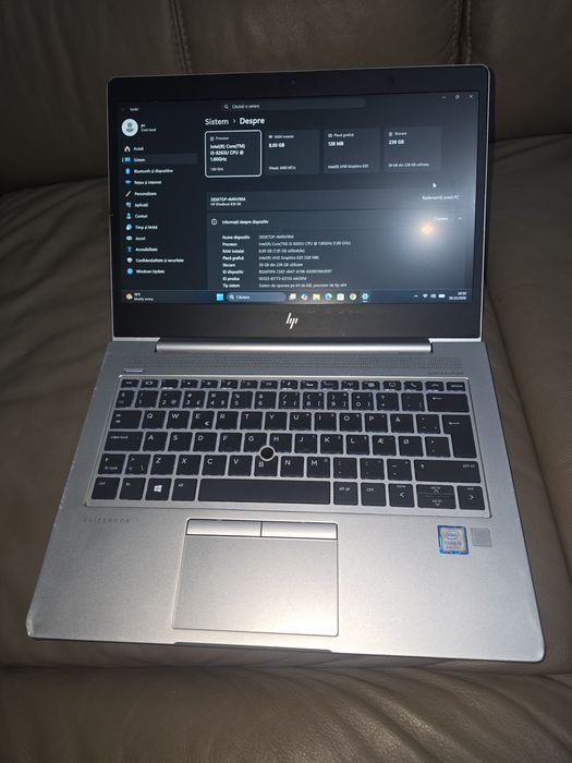 Laptop HP 830 G6, i5-8265U, ram 8gb, ssd 256gb, bat 2ore