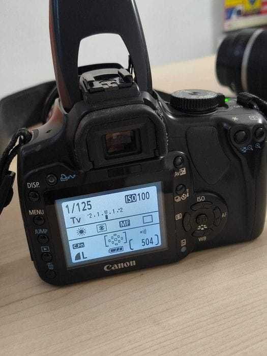 Aparat foto digital Canon EOS Rebel XTi 400D, 2 ob. + 2 bat. + 4 card