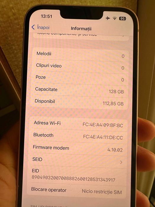 Iphone 13 128 GB 83% Baterie liber de retea Impecabil
