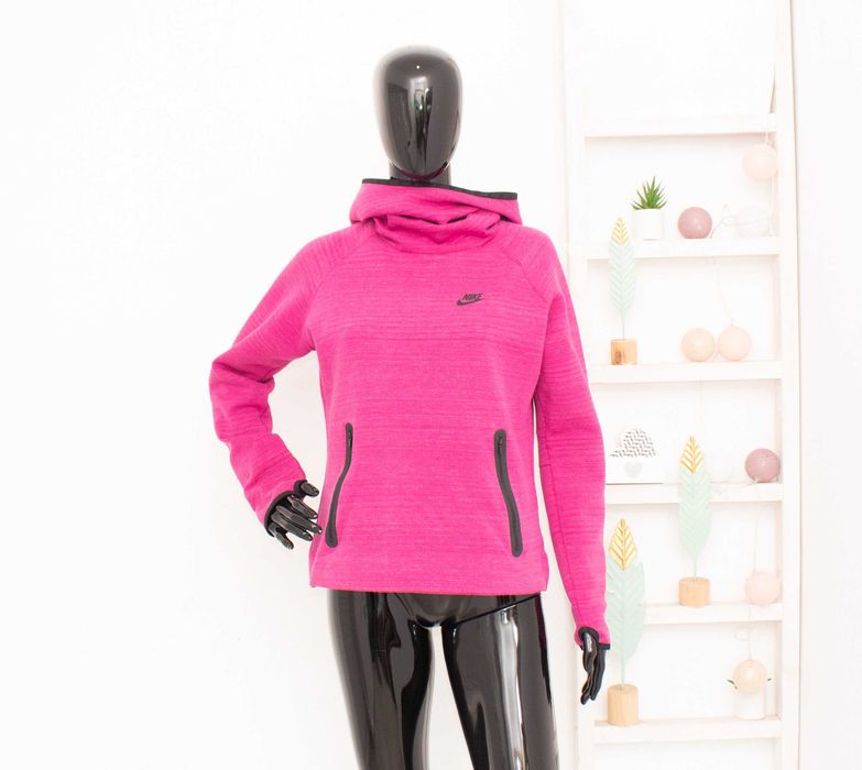 Nike Tech Fleece оригинално дамско худи цикламено розов суичър L