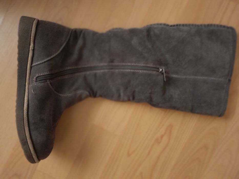 Дамски ботуши естествена кожа и естествен велур