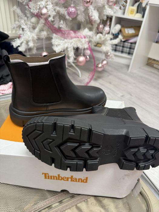 ghete Chelsea Timberland Greyfield din piele neagră
