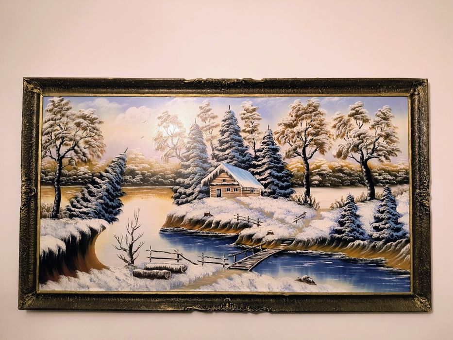 Tablou peisaj iarnă