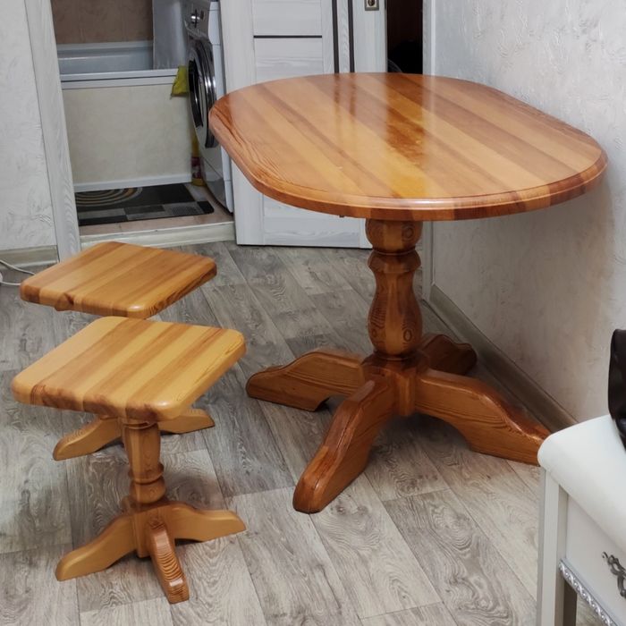 Стол со стульями дерево сосна