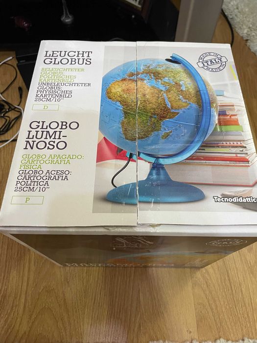 Glob Pamantesc Iluminat Diametru 25cm Made in Italy