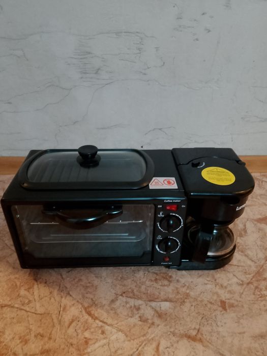 Печь 3в1 для завтрака с кофеваркой. Новая