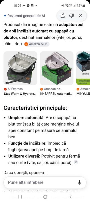 Bol  de apa electric pt animale