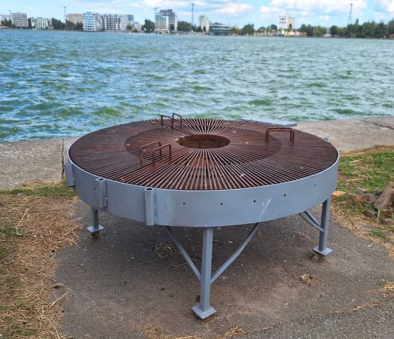 Grătar circular profesional XXL – diametru aprox. 2,5 m – masiv