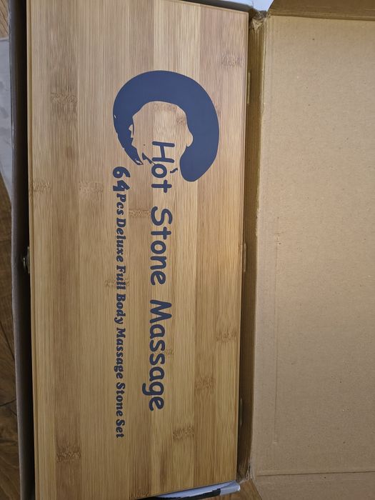 Set profesional masaj cu roci vulcanice – 64 pietre + oală încălzire