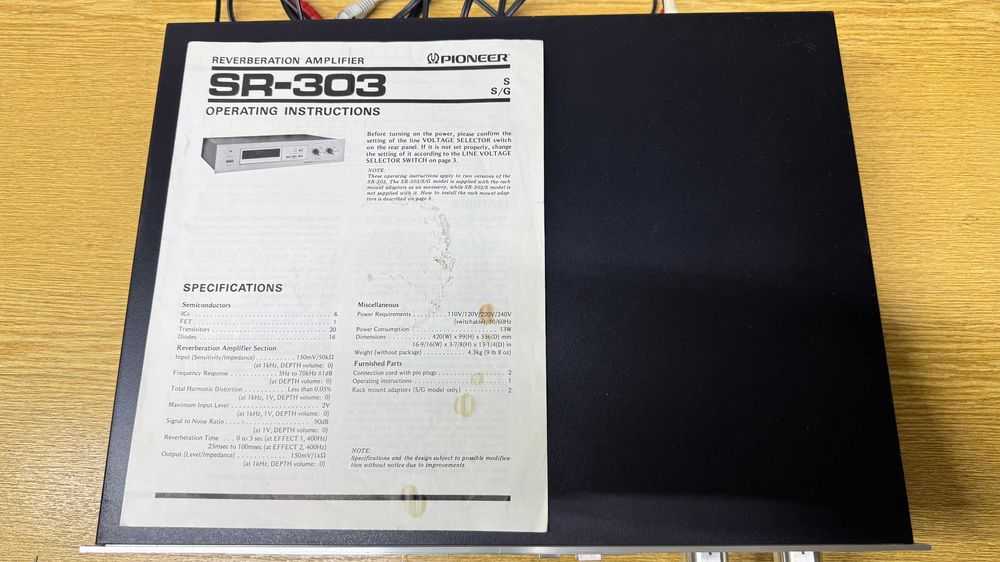 Reverberation Amplifier Pioneer SR-303 SR-9