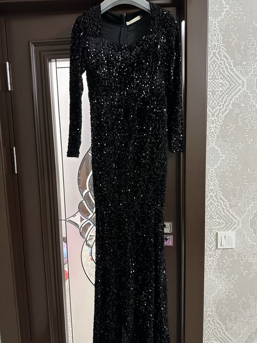 Вечернее турецкое платье в паетку. Платье в пол.