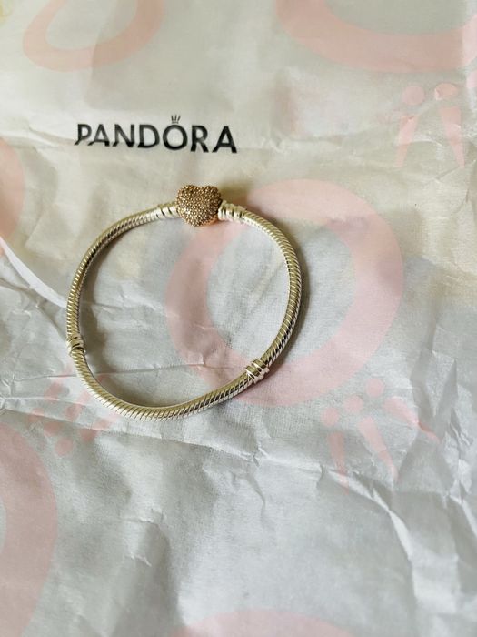 Дамска гривна Пандора / Pandora - 17 см със златно покритие