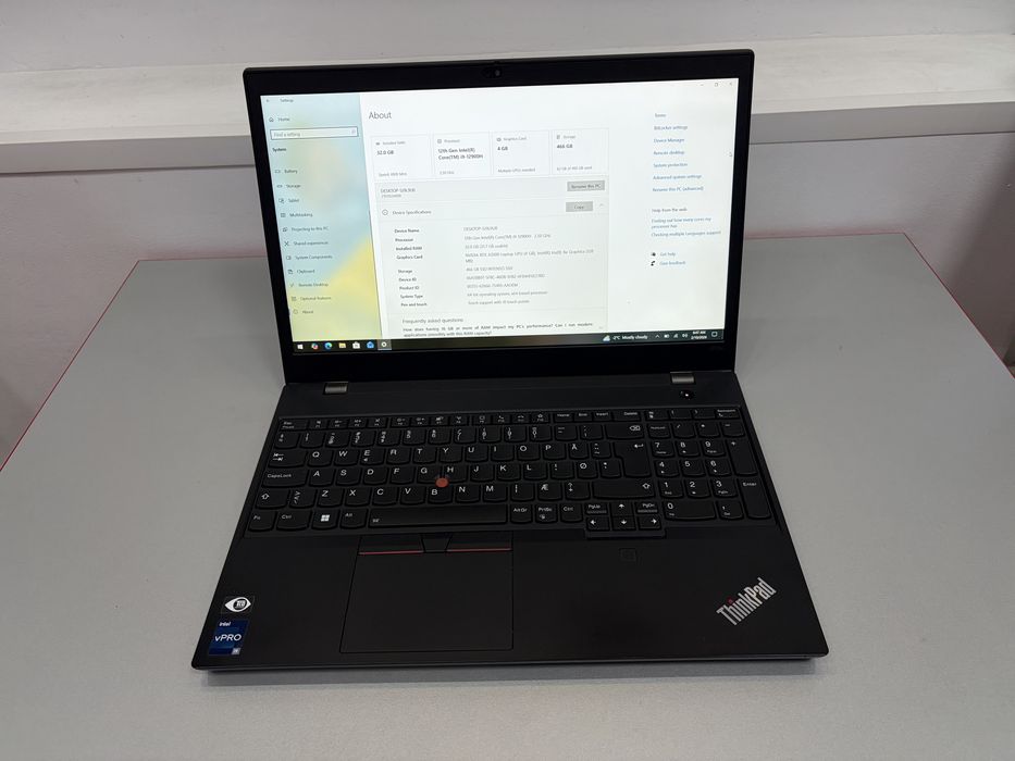 Lenovo ThinkPad P15v Gen3, Touchscreen, Core I9-12900H,32GB, SSD 512