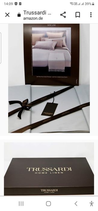 Lenjerie de pat Trussardi Swarowski de lux nou in cutie