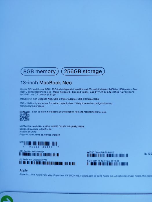 Продам macbook neo 13