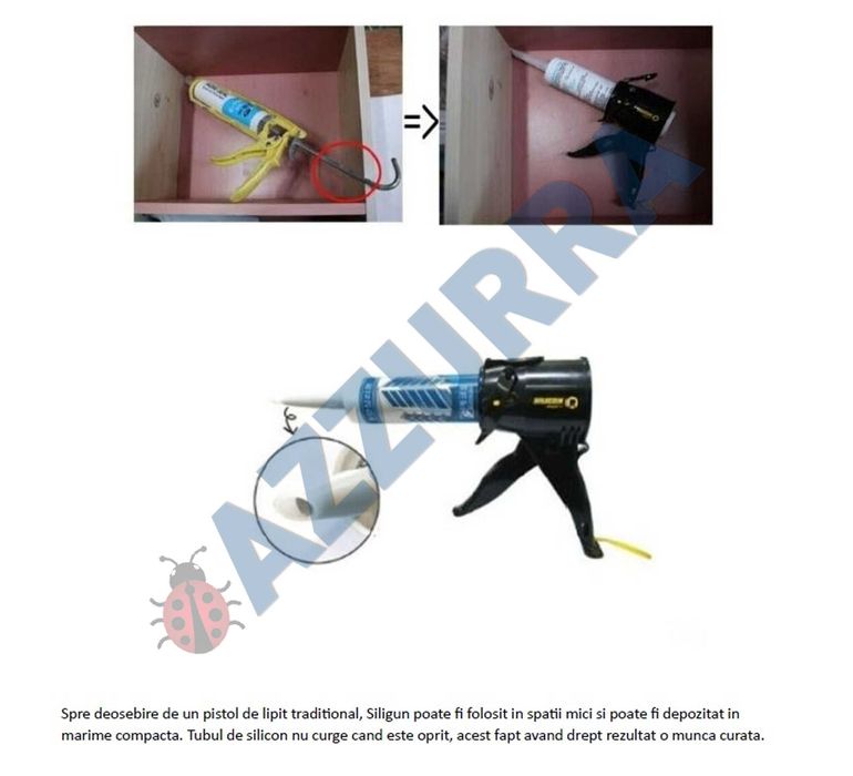 PISTOL aplicare silicon SILIGUN- USA pistoale silicon