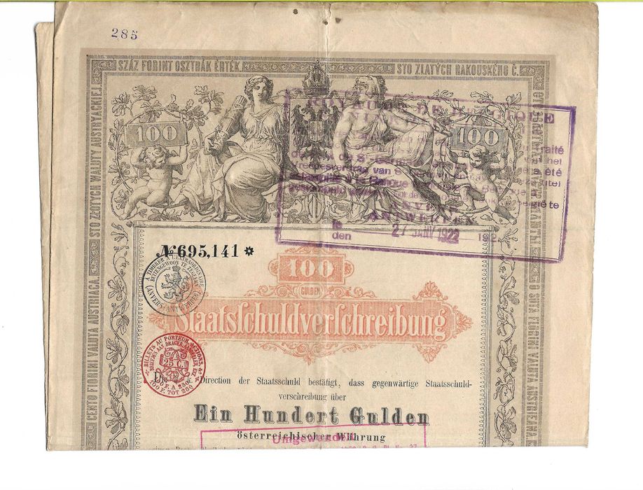 Super actiune veche titlu de valoare din anul 1868 secolul 19 Austro Ungaria inscriptionat si in limba romana ideal cadou