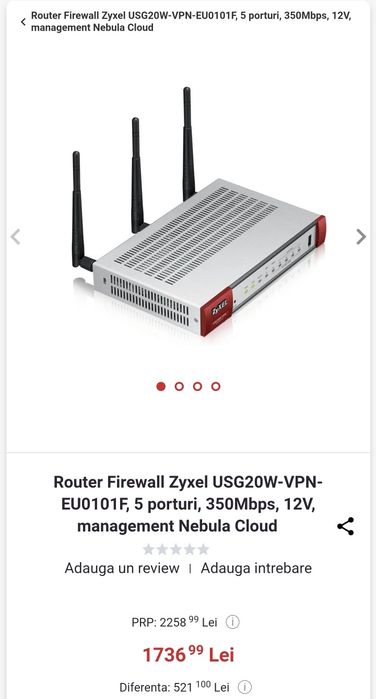 Router Firewall Zyxel  USG20W-VPN Lan Wireless Usb Sfp