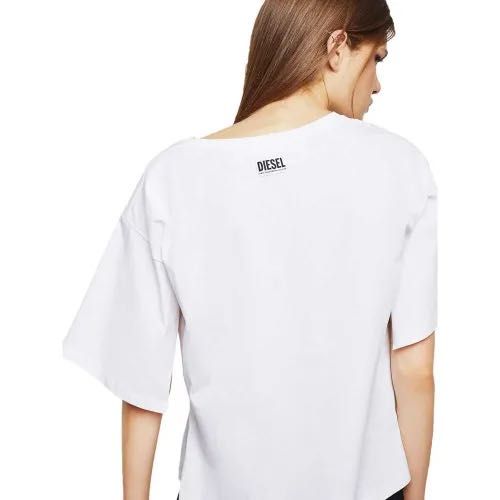 Diesel бяла тениска с интересен дизайн