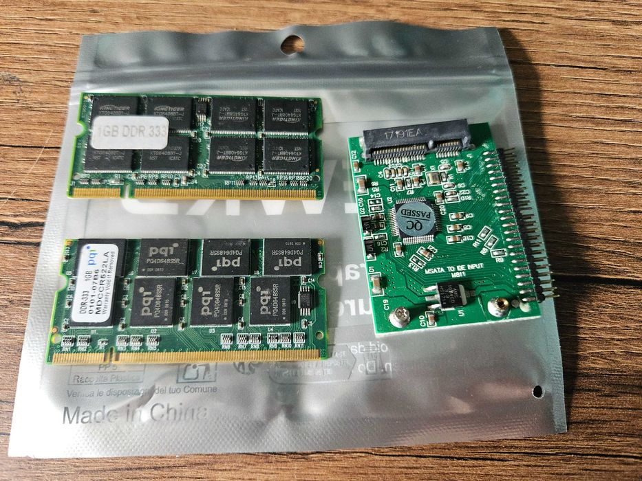 Ddr333 1+1gb, msata адаптер