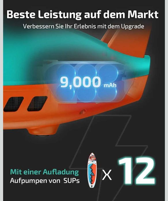 SUP помпа Swonder Seawolf с батерия 9000 mAh за падълборд,каяк нова
