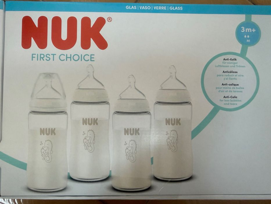 Нови стъклени шишета Nuk