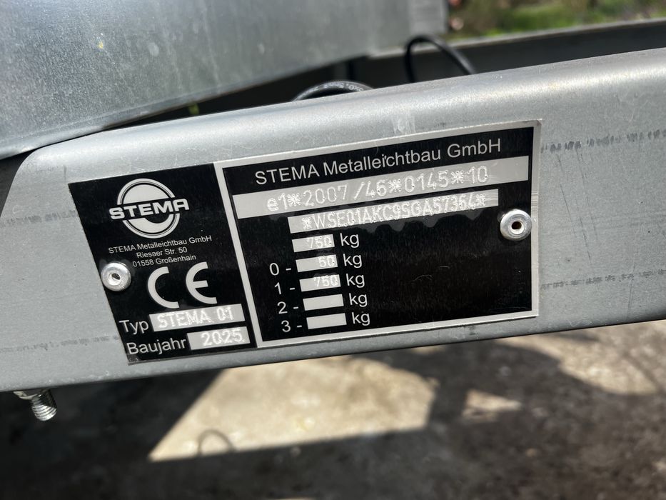 Ново ремарке STEMA 750 кг с висока тента