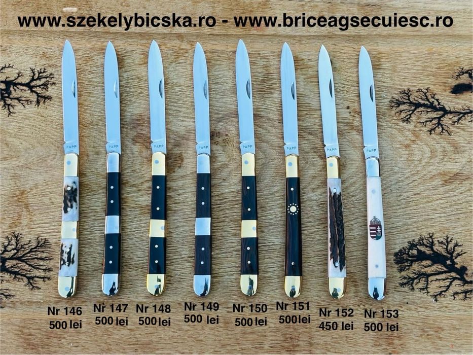 Briceag unguresc, briceagul lucrat manual, vanatoresc, traditional