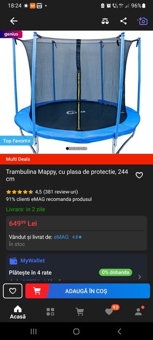 Vând trambulina 2.4 m