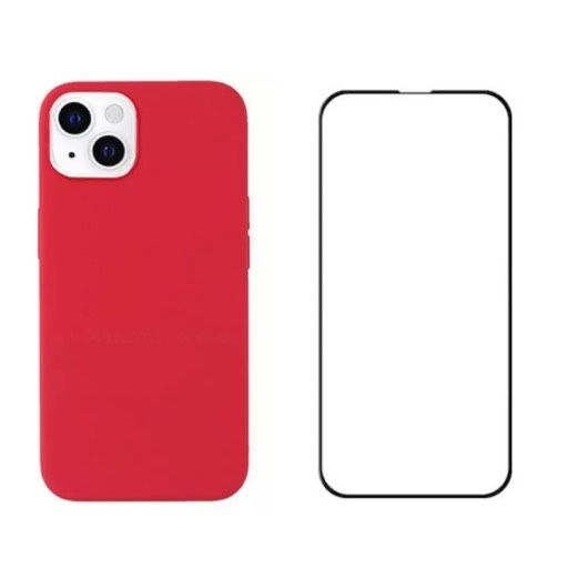 Iphone 13/14/15/16E/17E PRO Folie Sticla 9H si Husa Silicon Alcantara