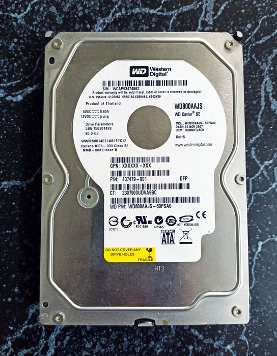 Vând hard WD 80gb Western Digital