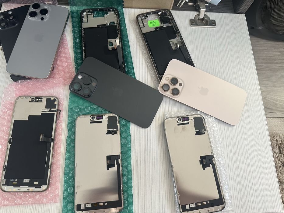 Ecran, baterie, carcasa, rama, sticla spate 15 pro max 16 pro max