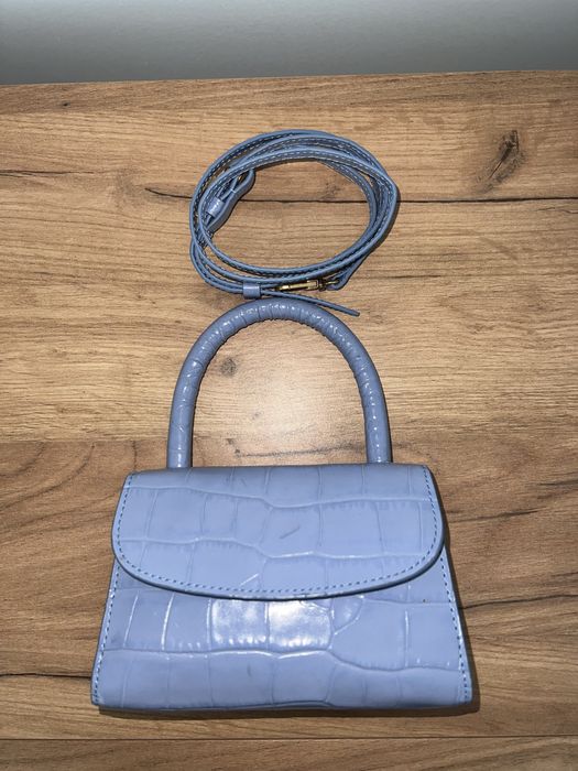 By Far Mini croc embossed leather with detachable long handle