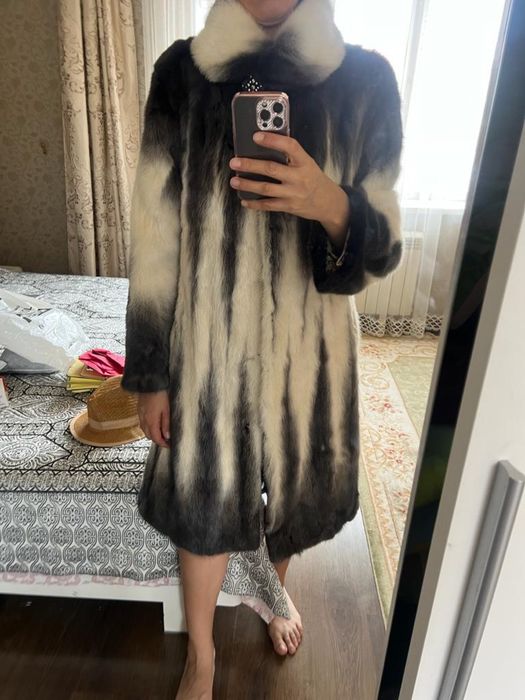 Шуба черно-белый