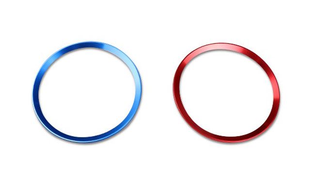 Ornament metalic rotund volan (rosu / albastru) - Audi (2 dimensiuni)